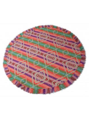 Round jacquard beach rug